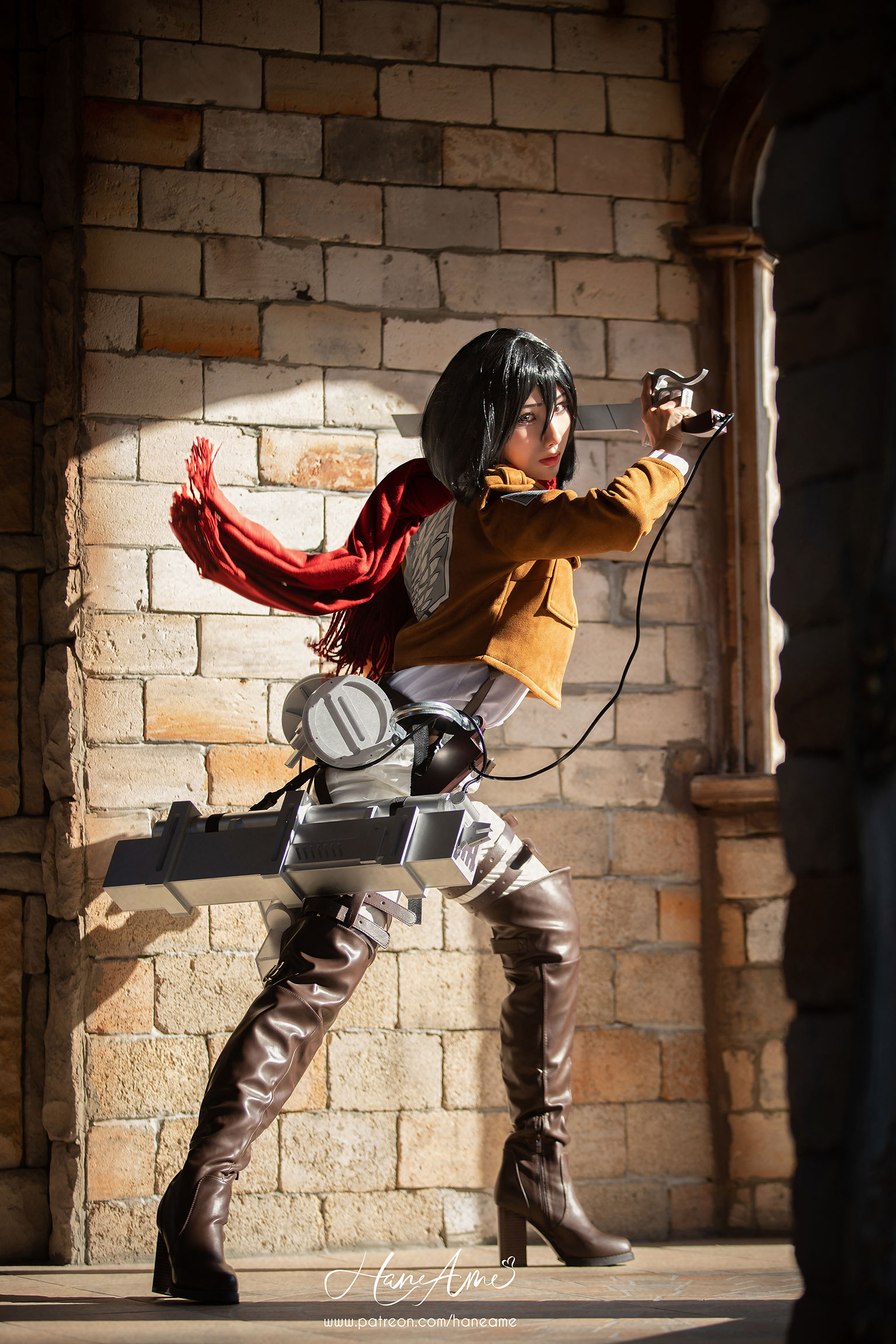 Пленительный и умопомрачительный cosplay Mikasa Ackerman (Атака Титанов) by HaneAme порно