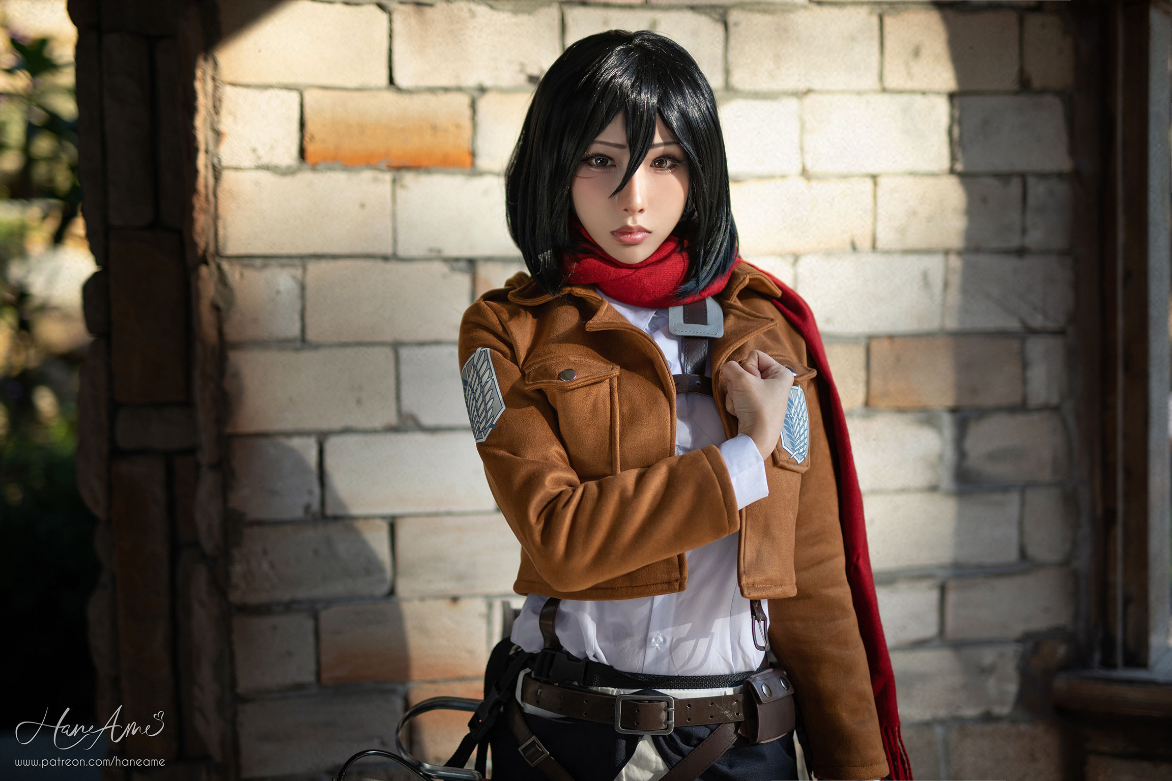 Распутный cosplay Mikasa Ackerman (Атака Титанов) by HaneAme в нижнем белье