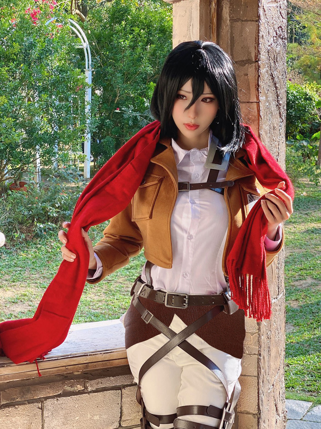 Чувственный cosplay Mikasa Ackerman (Атака Титанов) by HaneAme показала сиськи