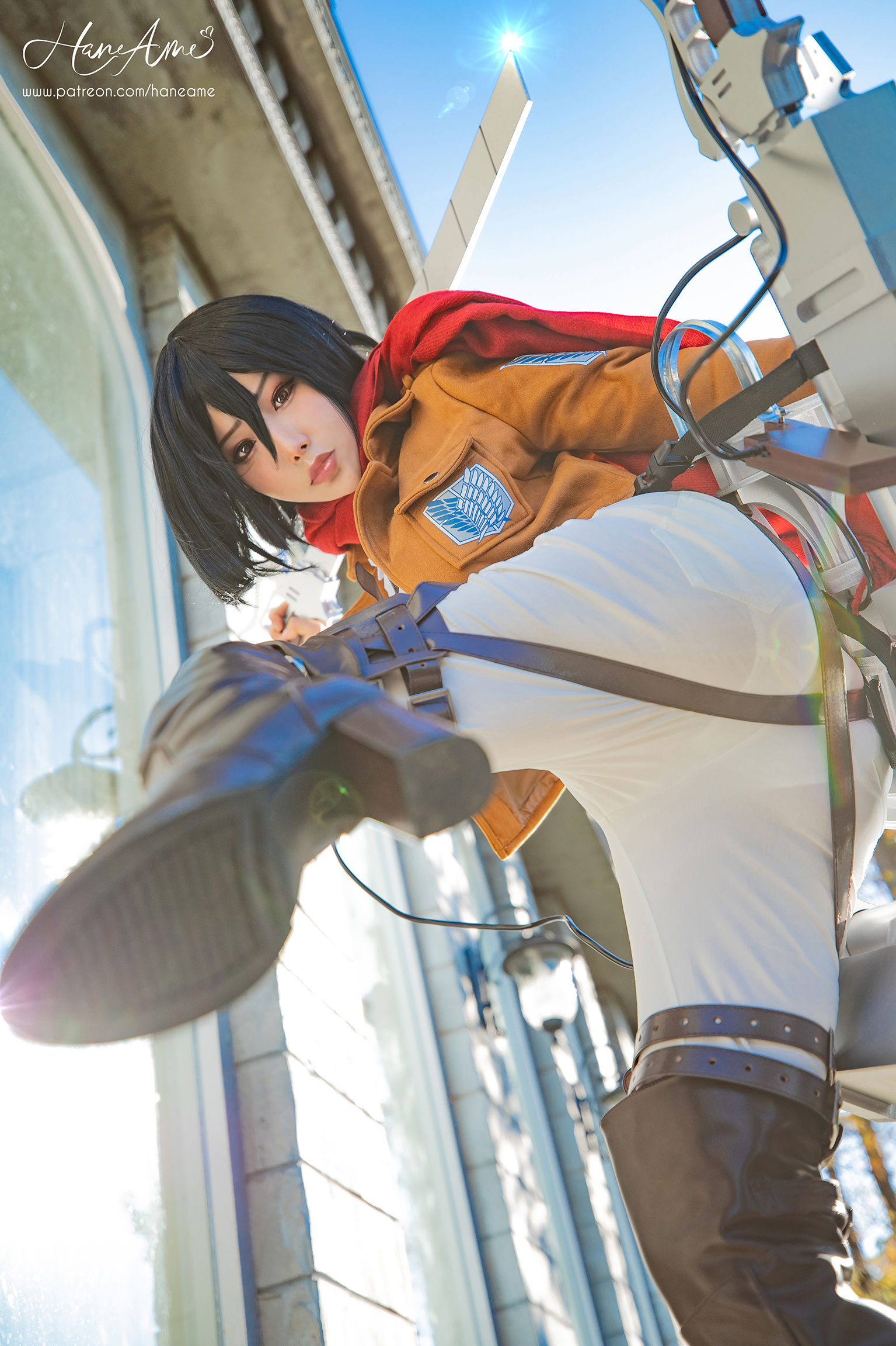 Качественный cosplay Mikasa Ackerman (Атака Титанов) by HaneAme жопка