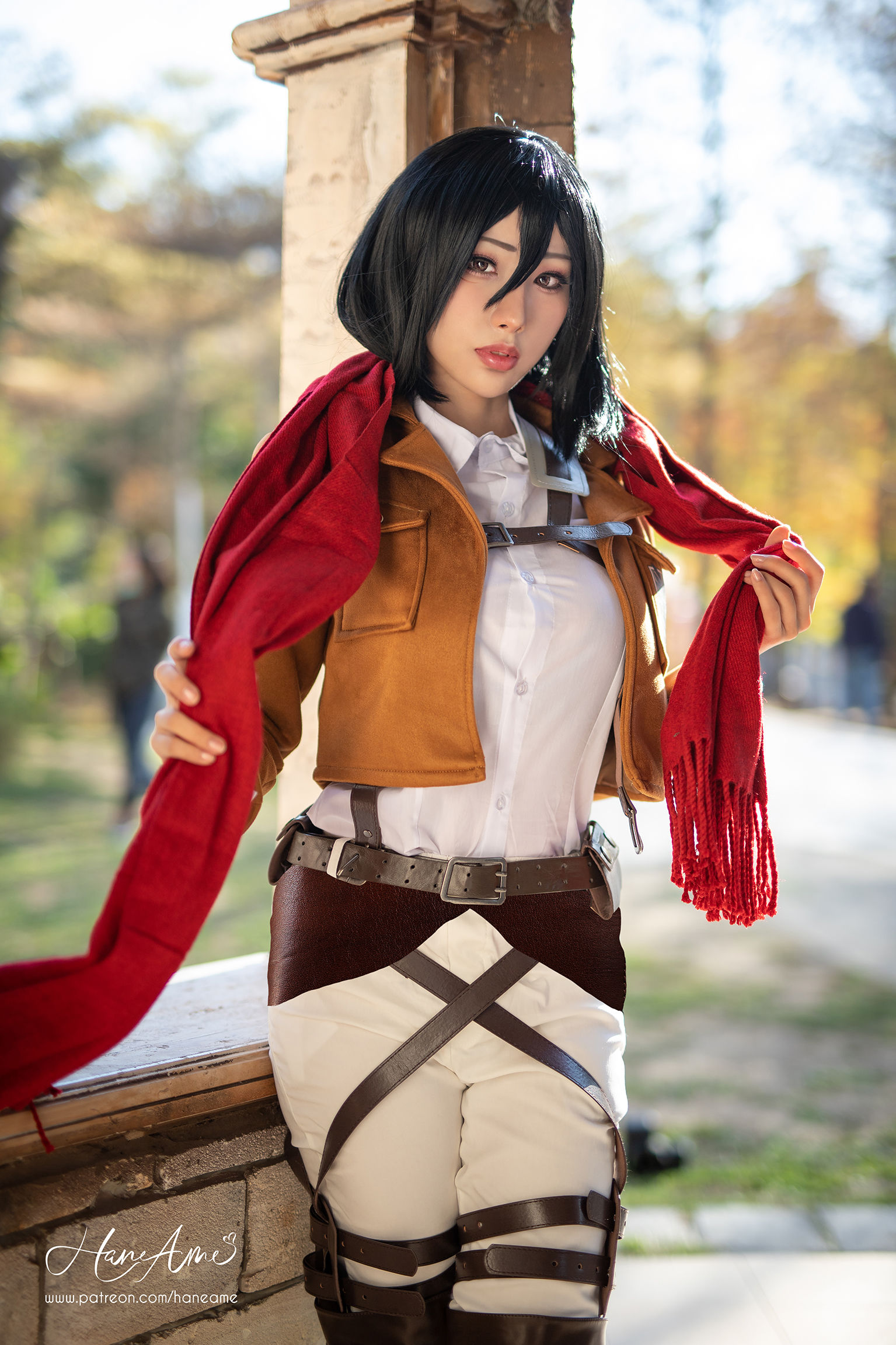 Сексуально притягательный cosplay Mikasa Ackerman (Атака Титанов) by HaneAme футфетиш