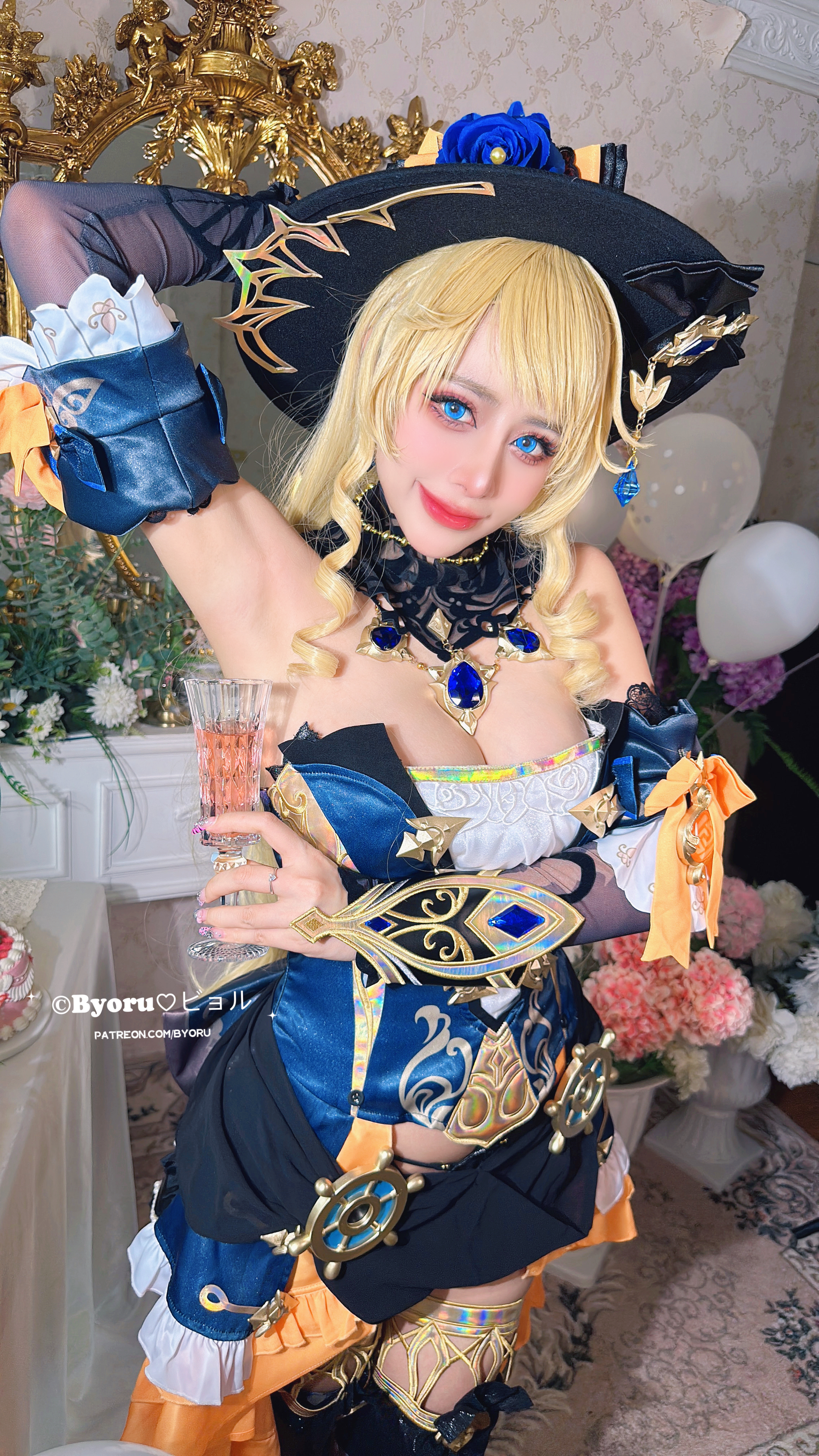 Красивый cosplay Navia (Genshin Impact) by Byoru sex