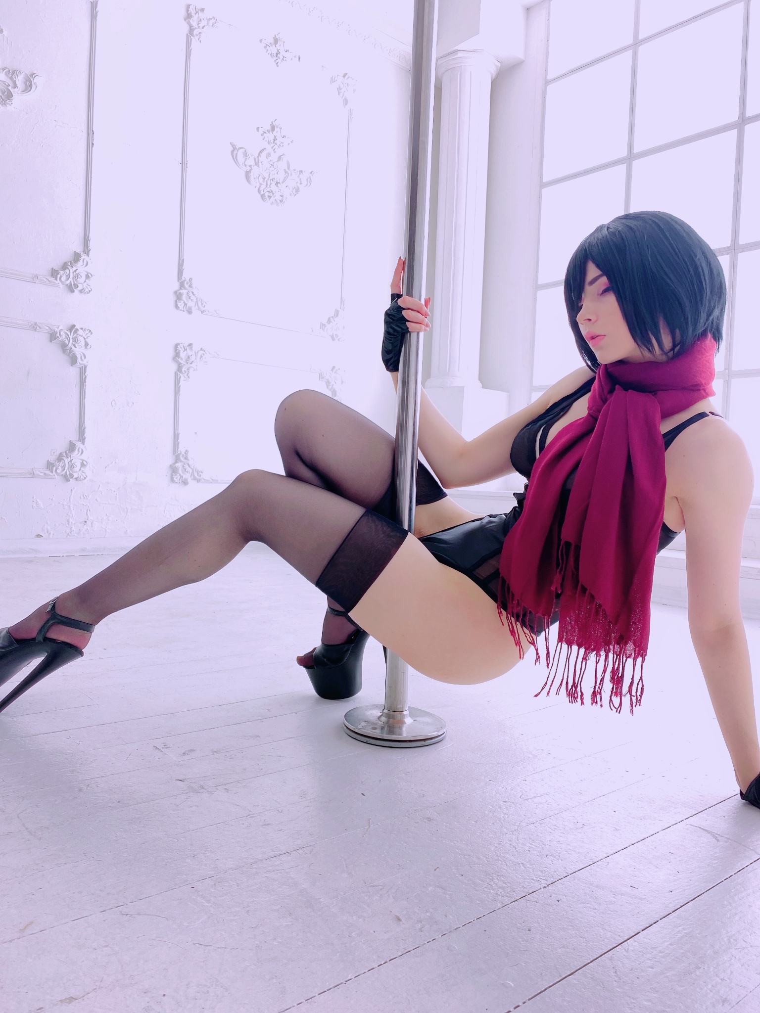 Похотливый cosplay Mikasa by Oichi показала свои сиськи