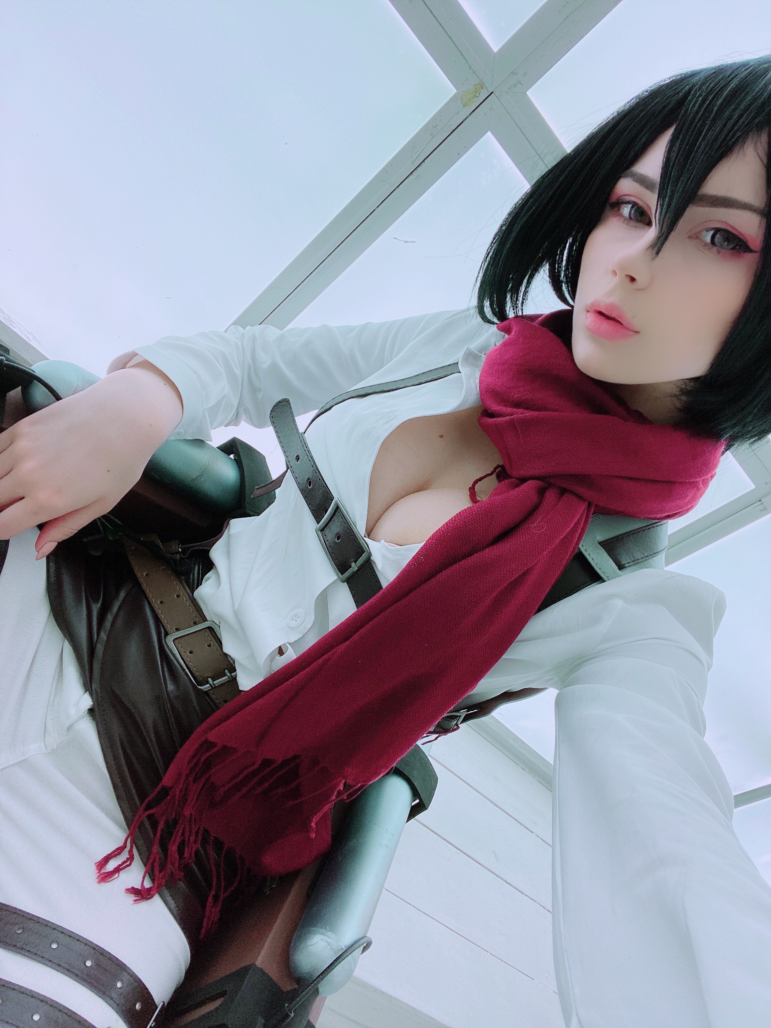 Прелестный и похотливый cosplay Mikasa by Oichi в мини бикини